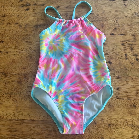 Cat & Jack tie dye rainbow swirl swimsuit - Picture 3 of 5